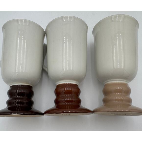 Vintage Hall Pedestal Irish Coffee Cappuccino Mugs 1970s #1273 Made in USA Set/8 - Picture 3 of 7